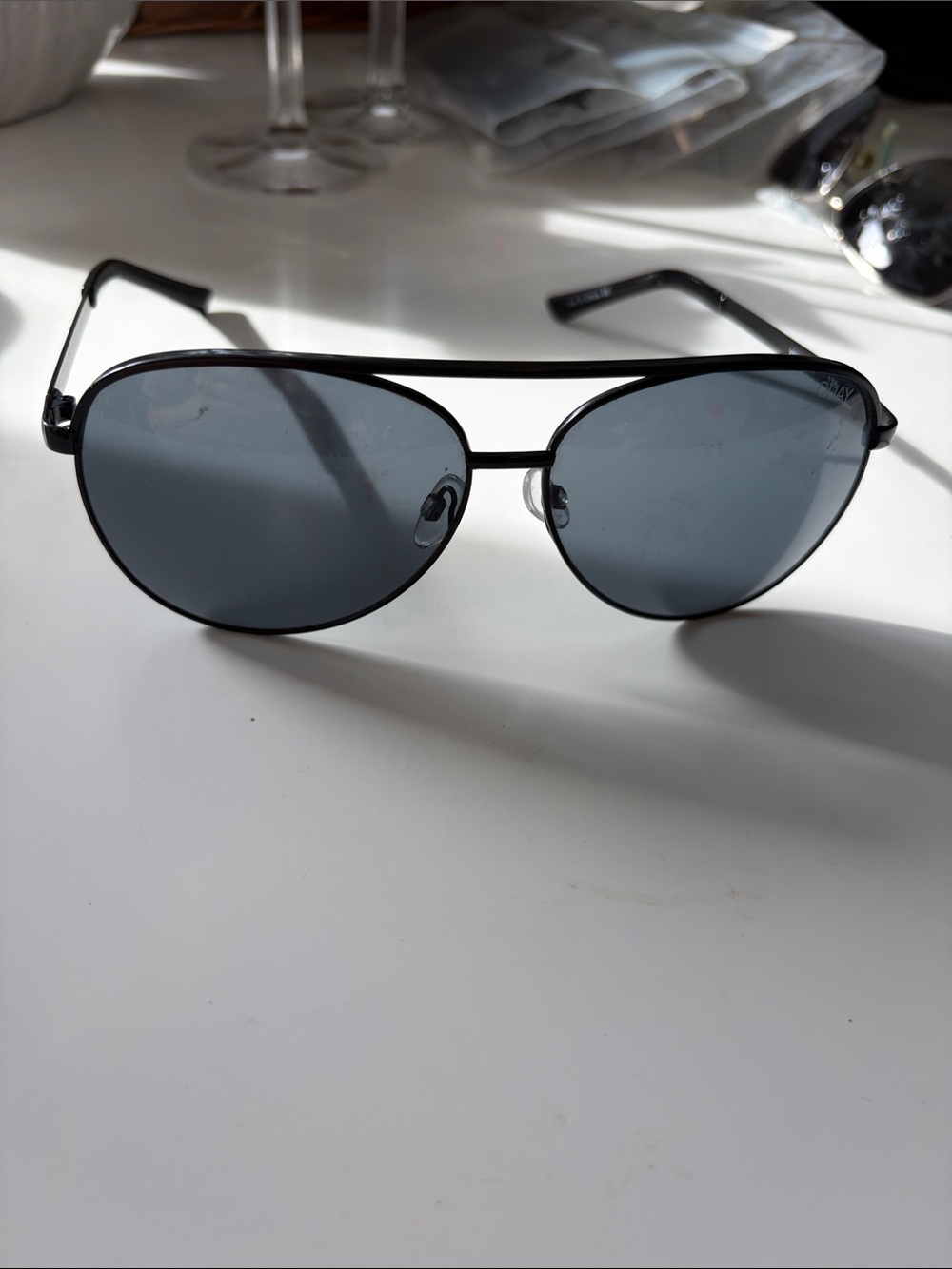 Quay Black Aviator Sunglasses -  Vivienne Sleek Everyday Shades